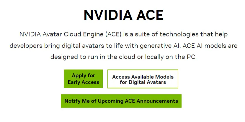 NVIDIAƳNVIDIA ACE(w)cҏS̺AIΑɫ